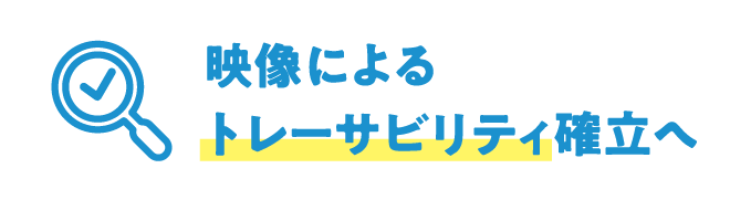 映像によるトレーサビリティ確立へ